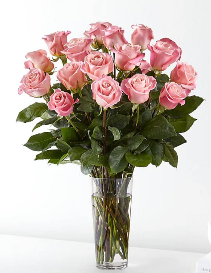 E5440D Long Stem Pink Rose Valentine's Day Bouquet Chinatown 唐人街情人节瓶查玫瑰